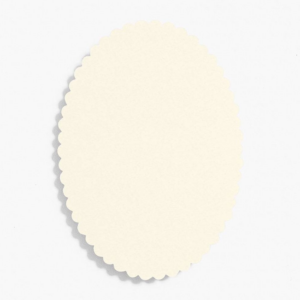 Scallop 4 Bar Luxe White Oval Cards