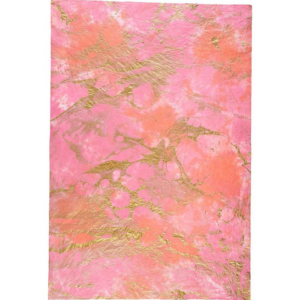 619454079.png Hot Pink with Gold Marbling Handmade Paper