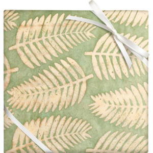 619454172.png Large Leaves on Green Wax Handmade Paper
