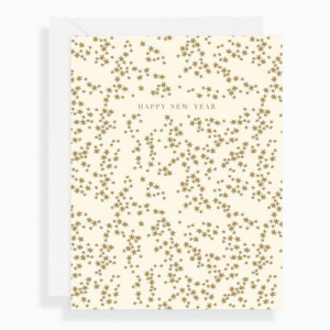 Gold Foil Stars New Year Card