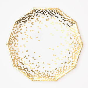 Gold Confetti Decagon Large Plates