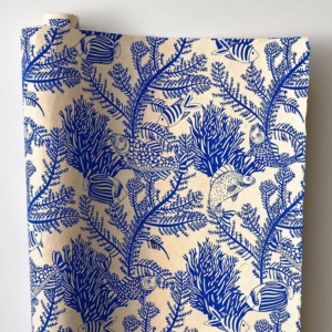 Sea Life On Blue Handmade Paper