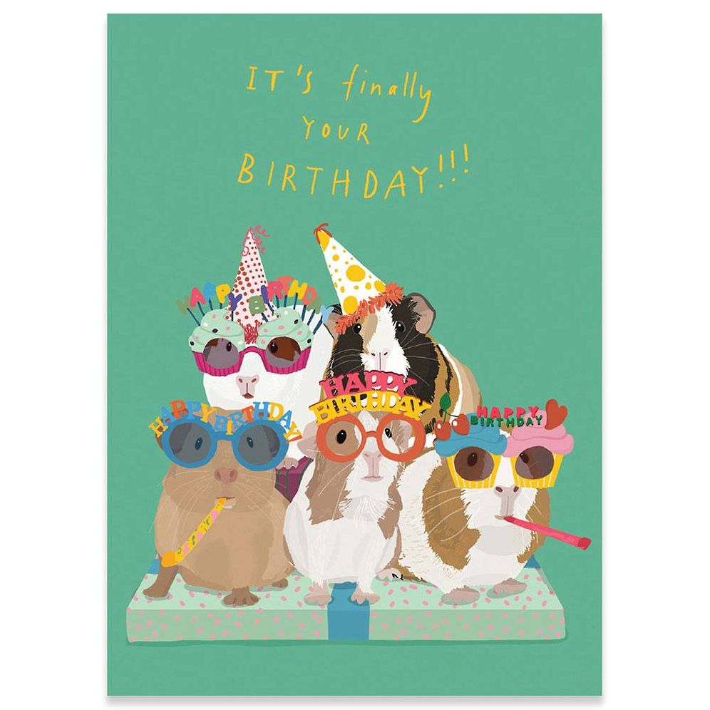 Guinea Pig Party Birthday Card