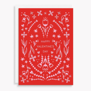 Folk Art Valentine's Day Card