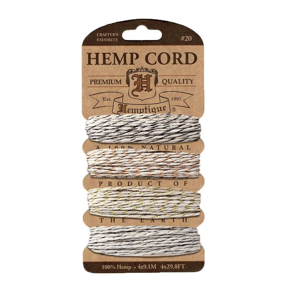 Hemptique HC20M-VI Metallic Hemp Cord 20 No. 120 Feet-Pkg-Vintage