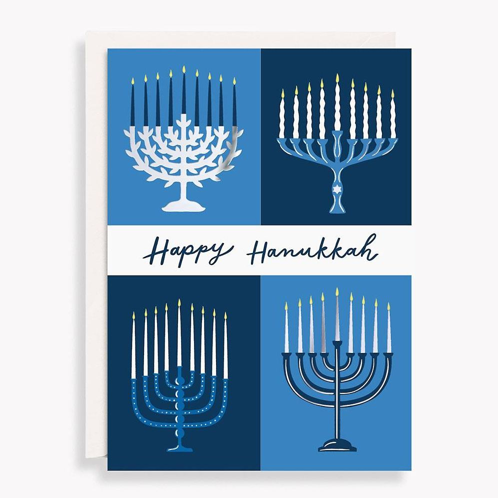 Modern Menorahs Hanukkah Card Set