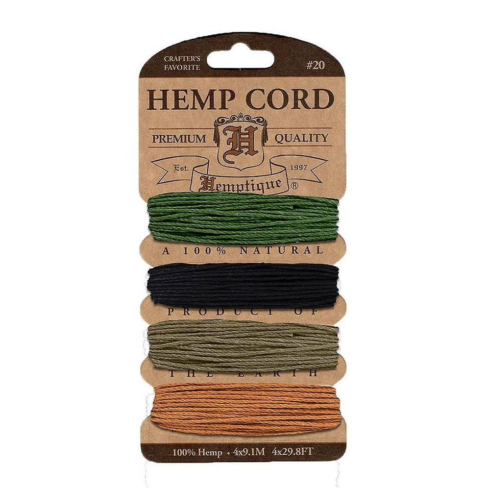 Hemptique HC20-SOC Hemp Cord 20 No. 120 Feet-Pkg-Camo