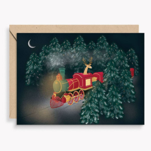 Critter Train Holiday Card