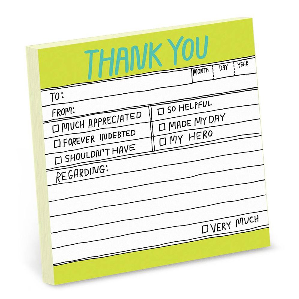 Hand-Lettered Thank You Knock Knock Sticky Notes