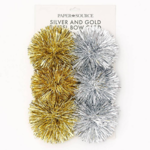 Silver & Gold Tinsel Bows