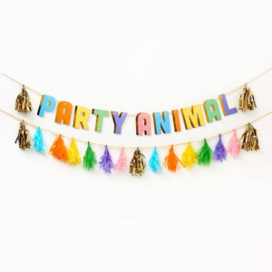 Balloon Party Animal Tassel Banner