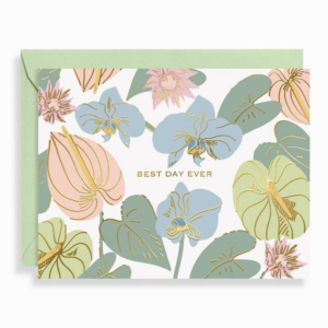 Best Day Ever Pastel Floral Wedding Card