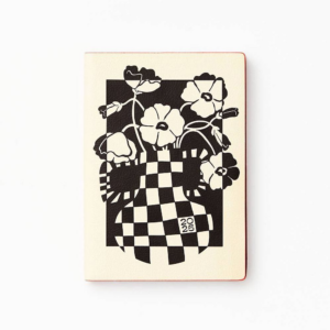 2024-2025 Paper Source Monochrome Floral Vase 17-Month Faux Leather Petite Weekly Planner