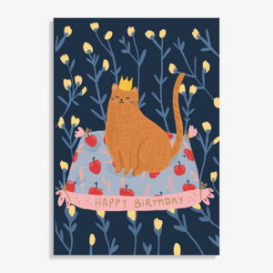 Regal Cat Birthday Card