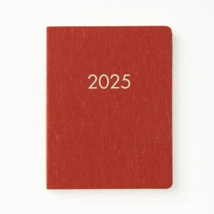 2024-2025 Paper Source Red Linen Bookcloth Weekly Desk Academic Planner 18 Month