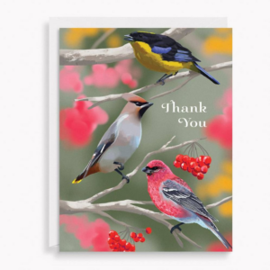 619461192.png Painterly Birds Thank You Card Set