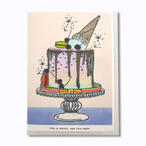 619462079.png Specialty Glitter Eat The Cake Birthday Card