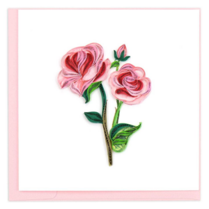 Quilling Pink Roses Greeting Card