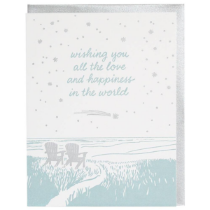 Moonlit Adirondack Chairs Wedding Card