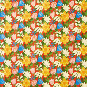 Retro Flower Market Stone Wrapping Paper