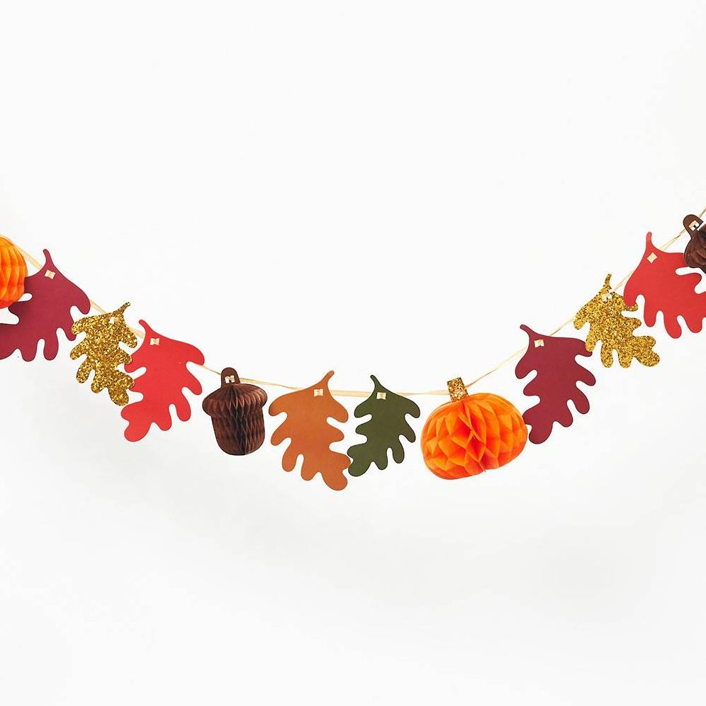 Fall Honeycomb and Leaf Garland