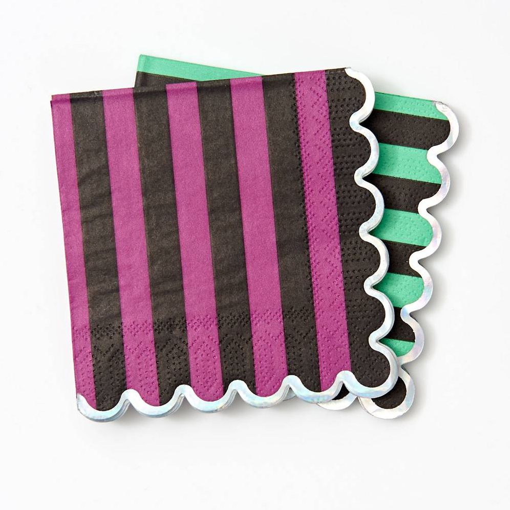 Green and Purple Dual Stripe Napkin S/20