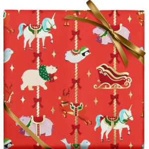 Holiday Carousel Stone Paper Roll Wrap