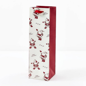 WINE Newsprint Santas Gift Bag