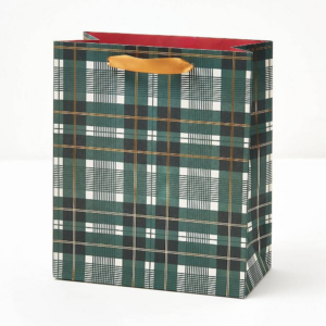MED Red & Green Plaid Gift Bag