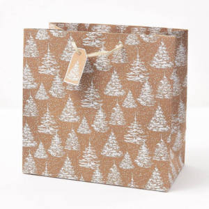 LRG White Glitter Trees Gift Bag
