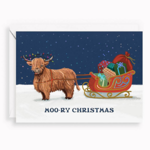 XMAS OFF/FOIL A6 Moo-ry Christmas FLD S/10