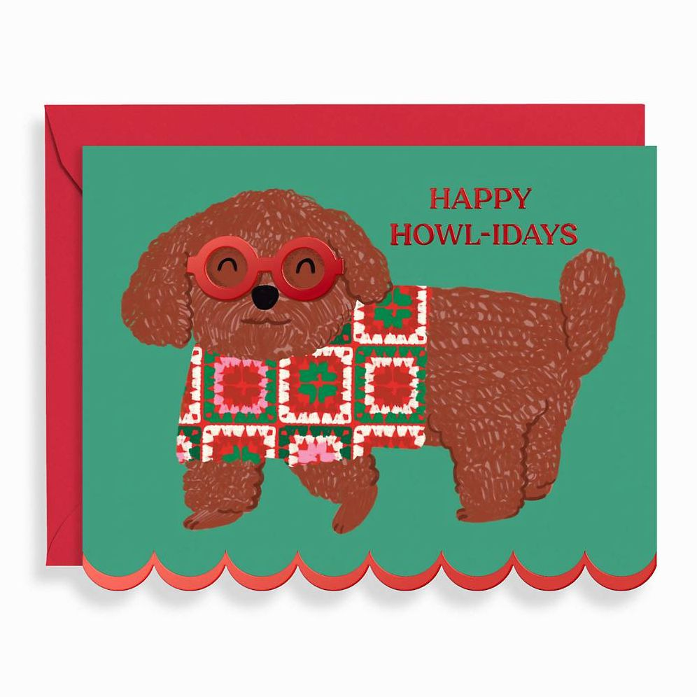 XMAS OFF/FOIL/DIECUT A2 Sweater Dog FLD S/10