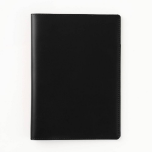 619798090.png Paper Source Black Leather Refillable A5 Journal Cover