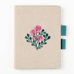 619798096.png Paper Source Embroidered Floral Bookcloth Journal Cover with Pen Loop Closure