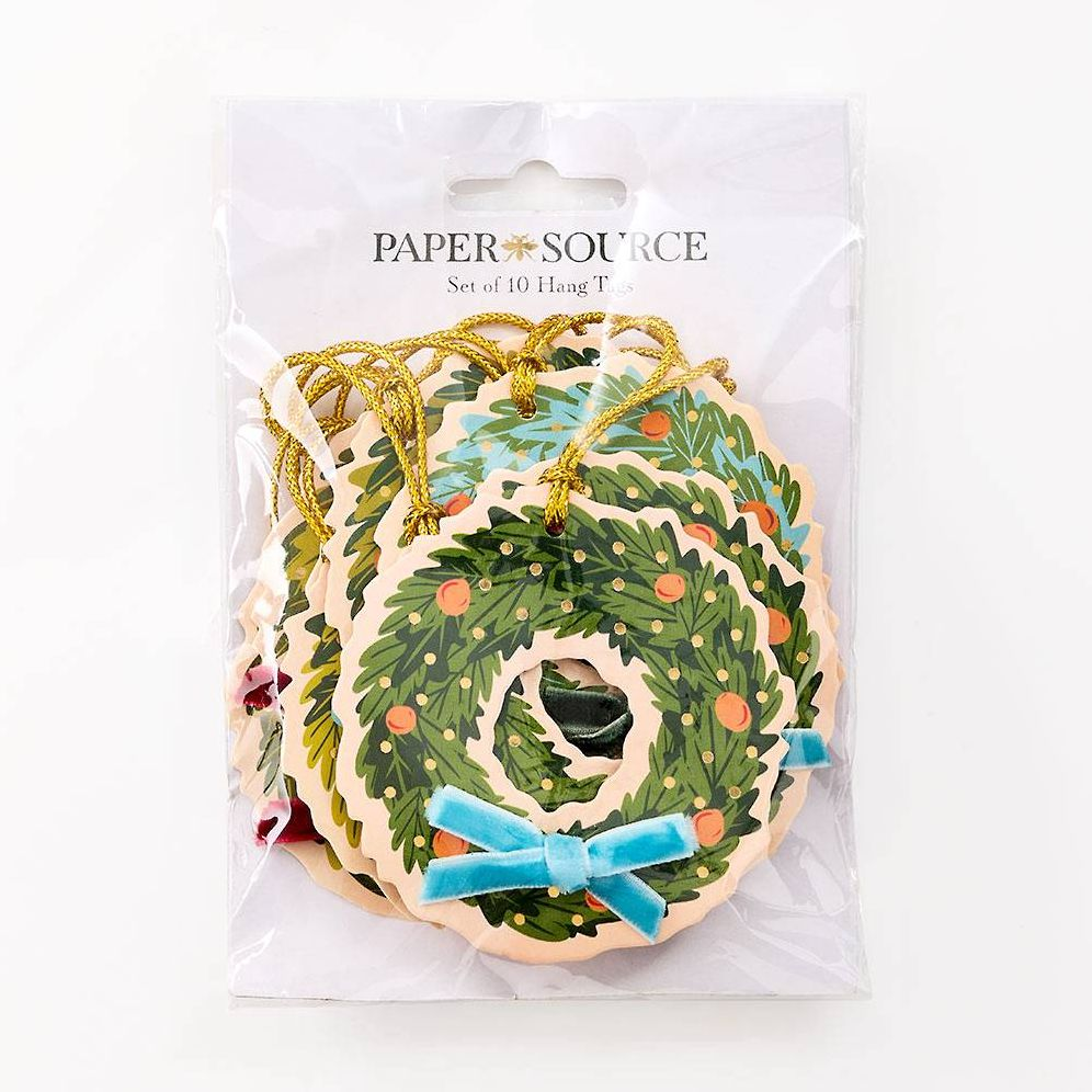 Eclectic Christmas Wreath Hang Tags S/10