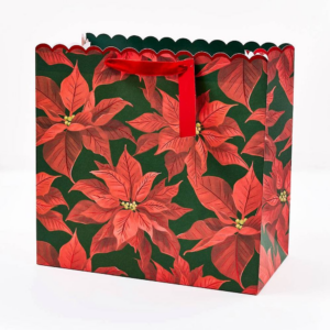 LRG Elegant Poinsettias Gift Bag