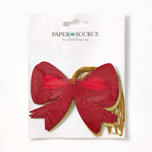 Gold and Red Bow Gift Tags S/10