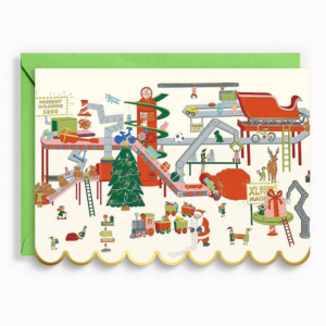 XMAS OFF/FOIL/DIECUT A6 Santa's Workshop FLD