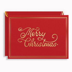 XMAS OFF/FOIL A6 Merry Christmas Script FLD S/10