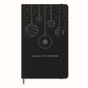 Moleskine Festive Holiday Notebook, Hard Cover, Ruled, Large (5" x 8.25"), Black, 240 Pages
