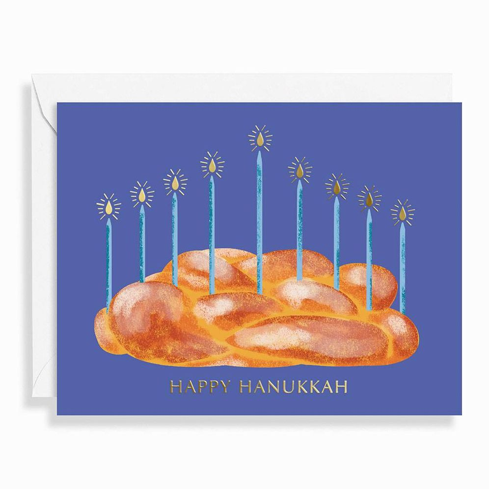 HANUK OFF/FOIL A2 Challah Menorah FLD