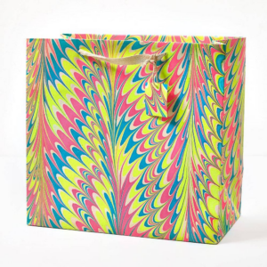620082081.png Neon Peacock Marbled Large Gift Bag