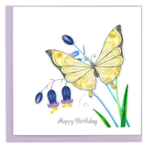 BDAY Quilling Butterfly & Bluebells