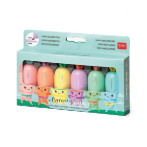 620362085.png Legami Set Of 6 Mini Highlighters - Carrate Team - Carrot