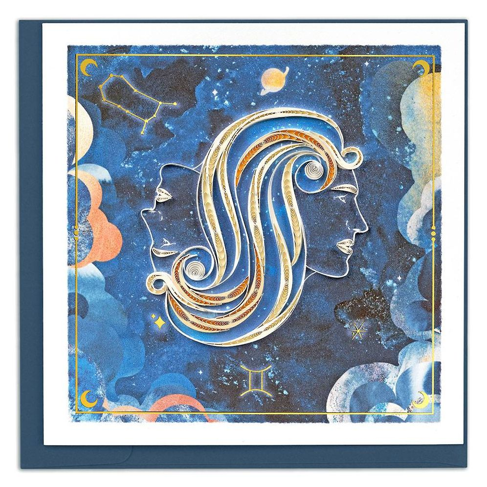Quilled Zodiac Collection - Gemini Greeting Card