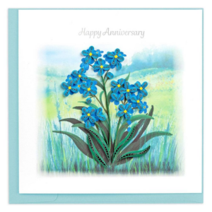 620362368.png Quilled Happy Anniversary Forget-me-not Greeting Card