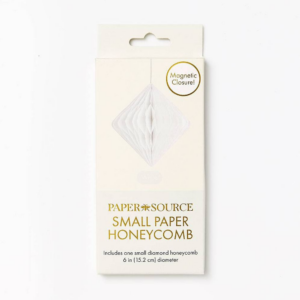 620362370.png Diamond Paper Honeycomb Ball,White,Small 6 inches