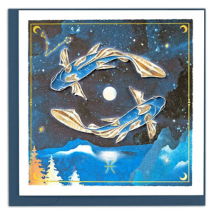 Quilled Zodiac Collection - Pisces Greeting Card