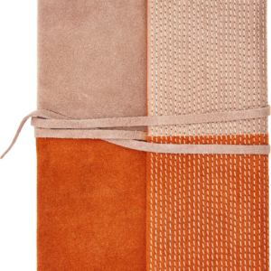 Terracotta Suede Block Design Journal with Stitch Detail