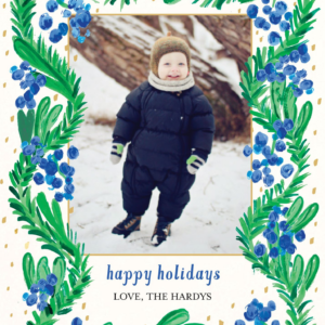 Blue Berries Holiday Photo Card